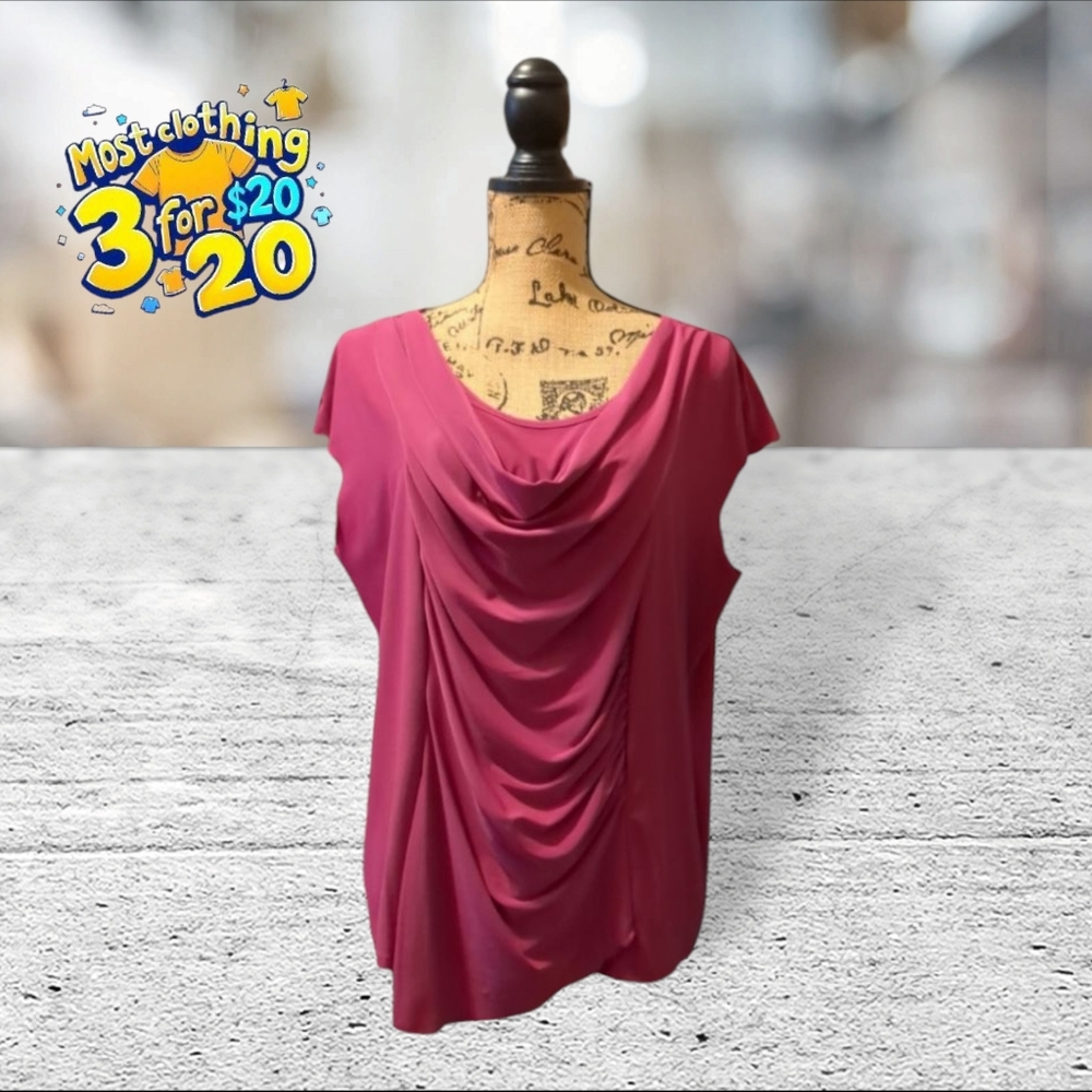 Forever jade sleeveless top with draped neckline.. plum color size XL